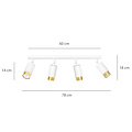 Emibig Emibig Boras 4L plafonnier blanc avec finition dorée orientable GU10 - Créez une atmosphère élégante dans votre espace