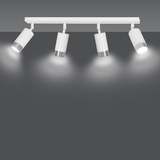 Emibig Emibig Boras 4L plafondspot GU10 wit en chroom luxe afwerking - Perfect voor een moderne uitstraling in uw interieur