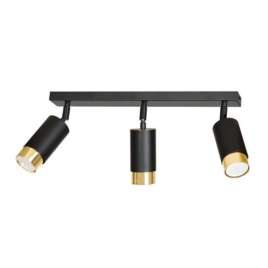 Emibig Emibig Boras 3L black with gold finish ceiling spotlight orientable GU10 - Stylish lighting for any space