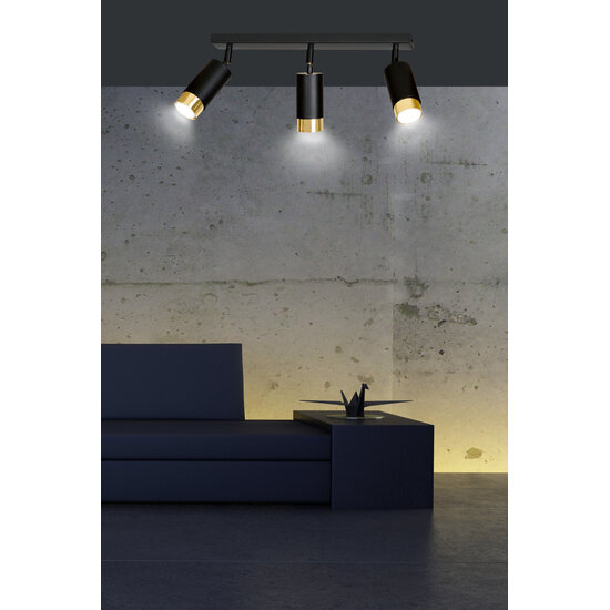 Emibig Emibig Boras 3L black with gold finish ceiling spotlight orientable GU10 - Stylish lighting for any space