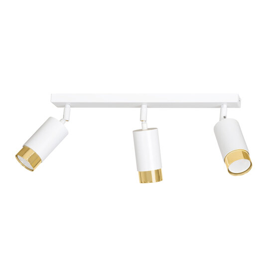 Emibig Emibig Boras 3L white with gold finish ceiling spotlight orientable GU10 - Create a stylish atmosphere in your space