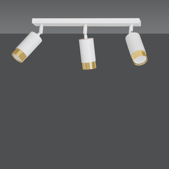 Emibig Emibig Boras 3L white with gold finish ceiling spotlight orientable GU10 - Create a stylish atmosphere in your space