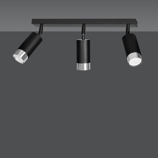 Emibig Emibig Boras 3L black ceiling spotlight GU10 with chrome luxury finish - Ideal lighting for modern interiors