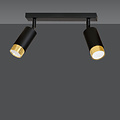 Emibig Emibig Boras 2L Deckenstrahler in Schwarz mit Gold-Finish, ausrichtbar, GU10 - Schaffen Sie eine gemütliche Atmosphäre in Ihrem Zuhause