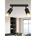 Emibig Emibig Boras 2L Deckenstrahler in Schwarz mit Gold-Finish, ausrichtbar, GU10 - Schaffen Sie eine gemütliche Atmosphäre in Ihrem Zuhause