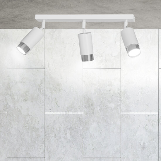 Emibig Emibig Boras 3L foco de techo GU10 blanco y cromo acabado de lujo - Iluminación ideal para cualquier espacio