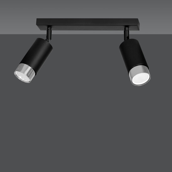 Emibig Emibig Boras 2L spot encastré noir GU10 avec finition chrome luxe - Idéal pour les intérieurs modernes