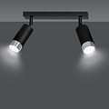 Emibig Emibig Boras 2L zwarte plafondspot GU10 met chroom luxe afwerking - Perfect voor moderne interieurs