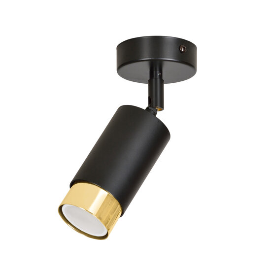 Emibig Emibig Boras black with gold finish ceiling spotlight orientable GU10 - Ideal lighting for any room