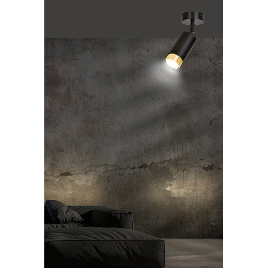Emibig Emibig Boras black with gold finish ceiling spotlight orientable GU10 - Ideal lighting for any room