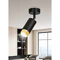 Emibig Emibig Boras black with gold finish ceiling spotlight orientable GU10 - Ideal lighting for any room