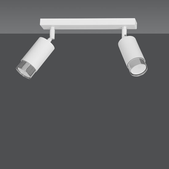 Emibig Emibig Boras dubbele plafondspot GU10 wit en chroom luxe afwerking - Perfect voor moderne interieurs