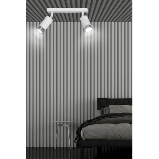 Emibig Emibig Boras doble foco de techo GU10 blanco y cromo acabado de lujo - Ideal para interiores modernos