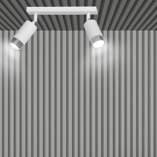 Emibig Emibig Boras double ceiling spotlight GU10 white and chrome luxury finish - Ideal for modern interiors