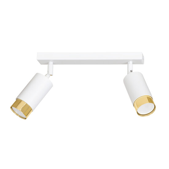 Emibig Emibig Boras doppelter Deckenstrahler in Weiß mit Gold-Finish, ausrichtbar, GU10 - Ideale Beleuchtung für moderne Innenräume