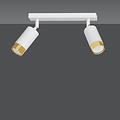 Emibig Emibig Boras dubbele wit met goud afwerking plafondspot richtbaar GU10 - Perfecte verlichting voor moderne interieurs