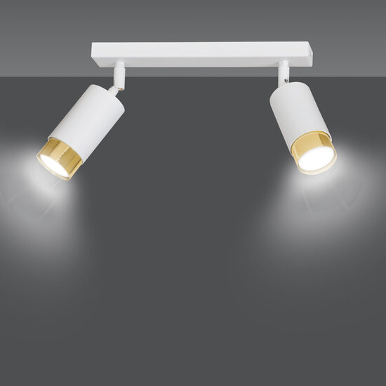 Emibig Emibig Boras double white with gold finish ceiling spotlight orientable GU10 - Ideal lighting for modern interiors