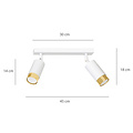 Emibig Emibig Boras double white with gold finish ceiling spotlight orientable GU10 - Ideal lighting for modern interiors