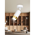 Emibig Emibig Boras plafonnier blanc avec finition dorée orientable GU10 - Éclairage élégant pour tous les intérieurs