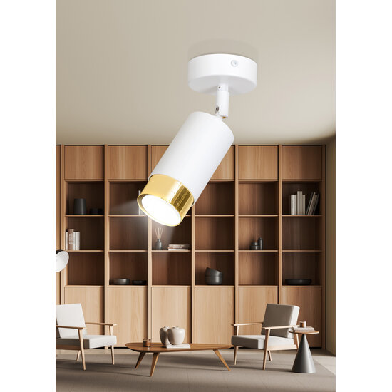 Emibig Emibig Deckenstrahler Boras weiß mit goldenem Finish, ausrichtbar GU10 - Stilvolle Beleuchtung für jedes Interieur