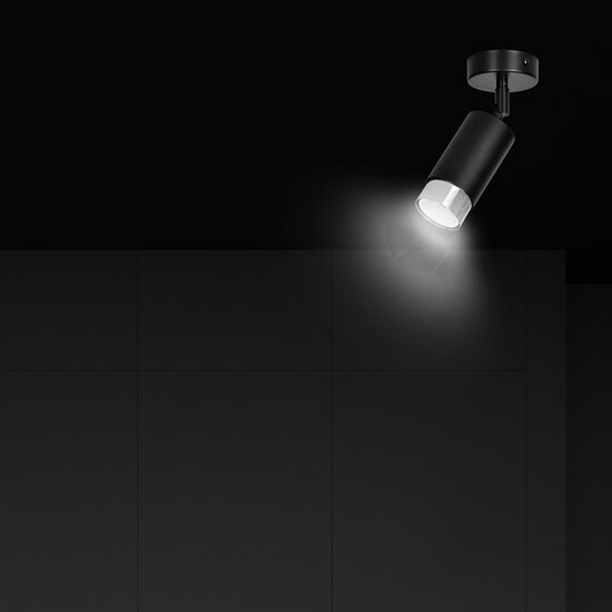 Emibig Emibig Boras black ceiling spotlight GU10 with chrome luxury finish - Ideal lighting for modern interiors