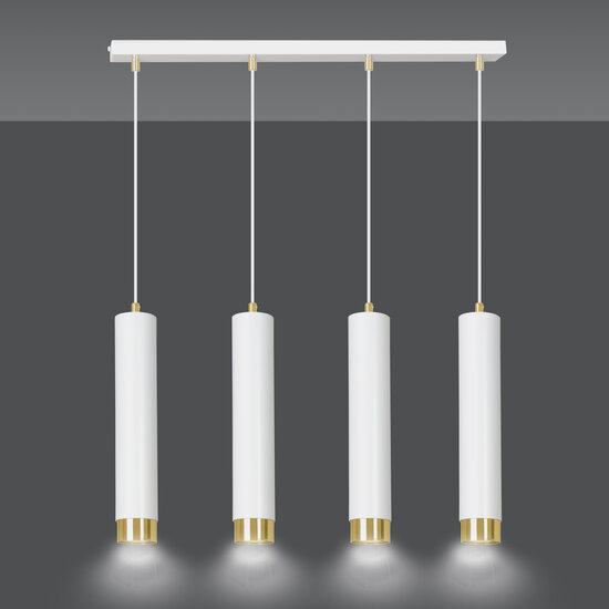 Emibig Emibig Gavle 4L lampe suspendue blanche et dorée GU10 tubes - Créez une ambiance chaleureuse chez vous