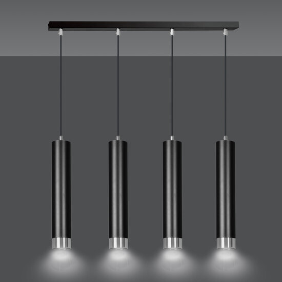 Emibig Emibig Gavle 4L negro colgante GU10 con acabado en cromo - Ideal para interiores modernos