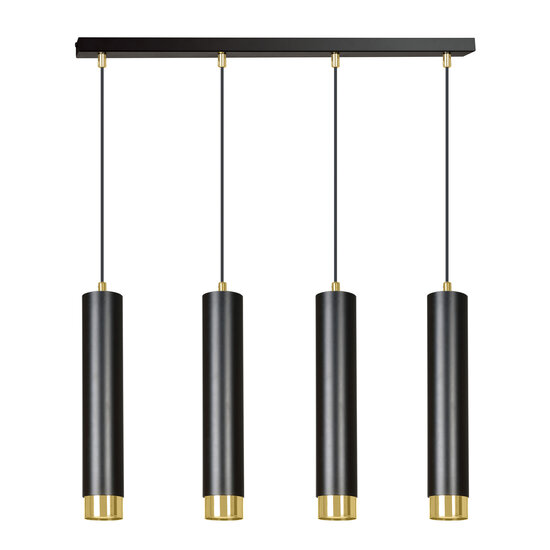 Emibig Emibig Gavle 4L Hängeleuchte in Schwarz und Gold mit GU10-Röhren - Ideal für moderne Innenräume