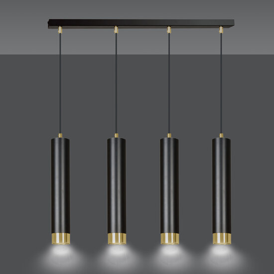 Emibig Emibig Gavle 4L Hängeleuchte in Schwarz und Gold mit GU10-Röhren - Ideal für moderne Innenräume