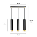 Emibig Emibig Gavle 3L zwart en goud hangende cilinders GU10 - Perfecte verlichting voor elke ruimte
