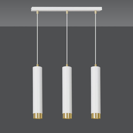 Emibig Emibig Gavle 3L weiß-goldene Hängezylinder GU10 - Ideal für eine gemütliche Atmosphäre in Ihrem Schlafzimmer