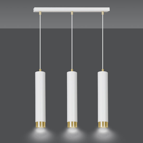Emibig Emibig Gavle 3L weiß-goldene Hängezylinder GU10 - Ideal für eine gemütliche Atmosphäre in Ihrem Schlafzimmer