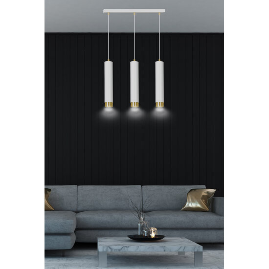 Emibig Emibig Gavle 3L weiß-goldene Hängezylinder GU10 - Ideal für eine gemütliche Atmosphäre in Ihrem Schlafzimmer