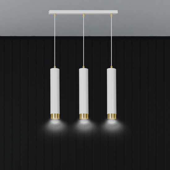 Emibig Emibig Gavle 3L weiß-goldene Hängezylinder GU10 - Ideal für eine gemütliche Atmosphäre in Ihrem Schlafzimmer