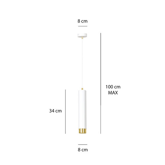 Emibig Emibig Gavle wit en goud hanglamp koker GU10 - Creëer een sfeervolle ambiance in uw huis
