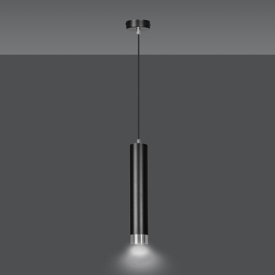 Emibig Emibig Gavle tube pendante noire GU10 avec finition chrome - Éclairage idéal pour tout espace