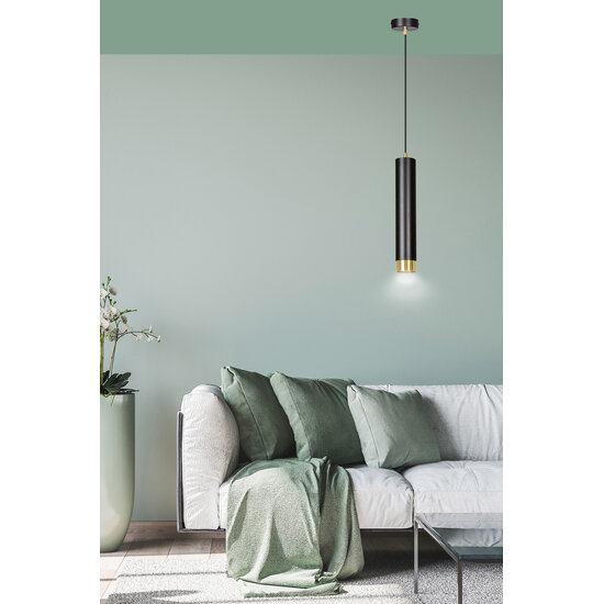 Emibig Emibig Gavle tubo colgante dorado y negro GU10 ajustable en altura - Ideal para interiores modernos