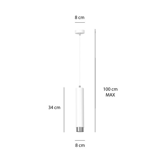 Emibig Emibig Gavle white pendant tube GU10 with chrome finish - Ideal for stylish lighting in any space