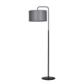 Emibig Emibig Lampe sur pied Umea noire et grise avec abat-jour rond 1x E27 - Éclairage parfait pour votre salon