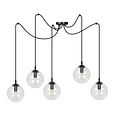 Emibig Emibig Uppsala zwarte 5L pendel lamp met transparant glas 5x E14 - Strakke verlichting voor elke ruimte
