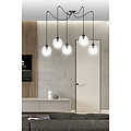 Emibig Emibig Uppsala zwarte 5L pendel lamp met transparant glas 5x E14 - Strakke verlichting voor elke ruimte