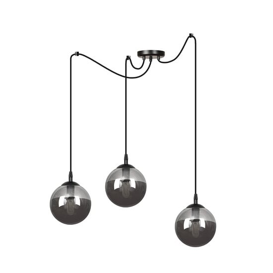 Emibig Emibig Uppsala beautiful black 3L hanging lamp smoked glass 3x E14 - Perfect lighting for any space