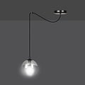 Emibig Emibig Uppsala lampe suspendue noire complète 1L verre fumé E14 - Idéale pour les intérieurs modernes
