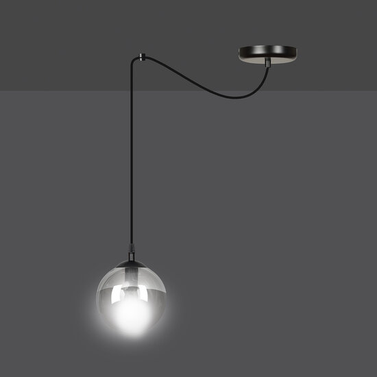 Emibig Emibig Uppsala full black 1L hanging lamp smoked glass E14 - Ideal for modern interiors