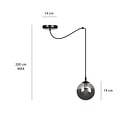 Emibig Emibig Uppsala lampe suspendue noire complète 1L verre fumé E14 - Idéale pour les intérieurs modernes