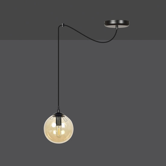 Emibig Emibig Uppsala hanging lamp with amber glass ball E14 - Create a warm atmosphere in your home