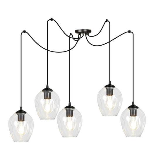 Emibig Emibig Malmo transparent 5x E27 pendant decentralized - Ideal lighting for any space