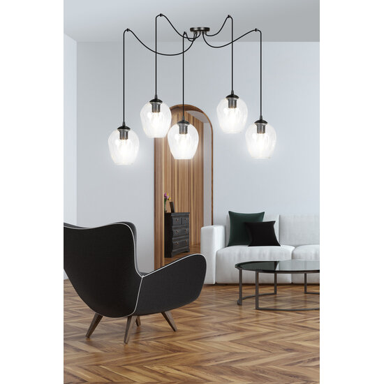 Emibig Emibig Malmo transparent 5x E27 pendant decentralized - Ideal lighting for any space
