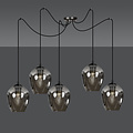 Emibig Emibig Malmo 5x E27 pendant smoked decentralized - Ideal lighting for any space