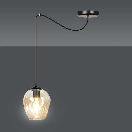 Emibig Emibig Malmo suspension 1L couleur ambre E27 décentralisable - Idéale pour créer une atmosphère chaleureuse dans n'importe quelle pièce
